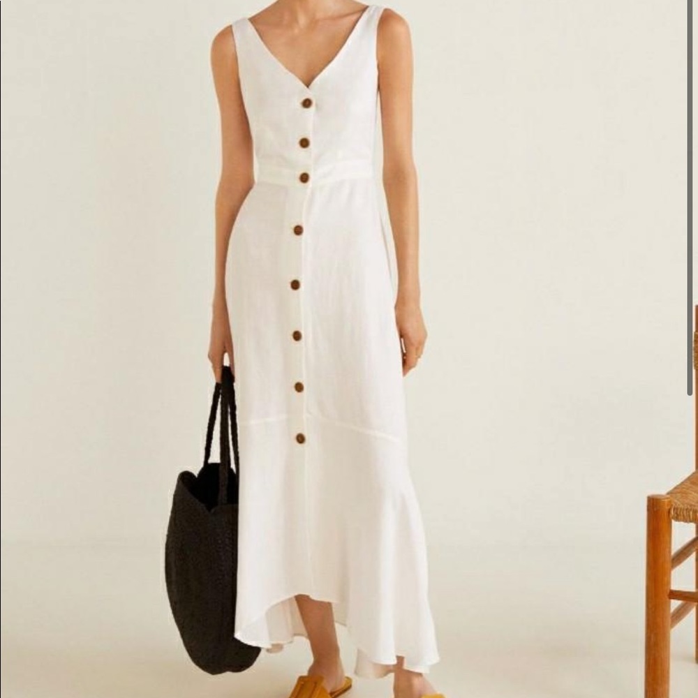 White long dress with open back